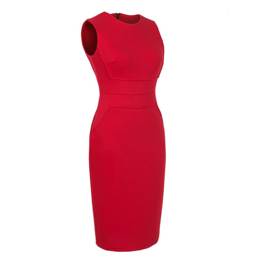 Emily Charm Women's Bodycon Vintage Sexy Slim Wrap Twist Party Dress with Zipper - Perfect for Cocktail Parties, Date Nights & Special Occasions
