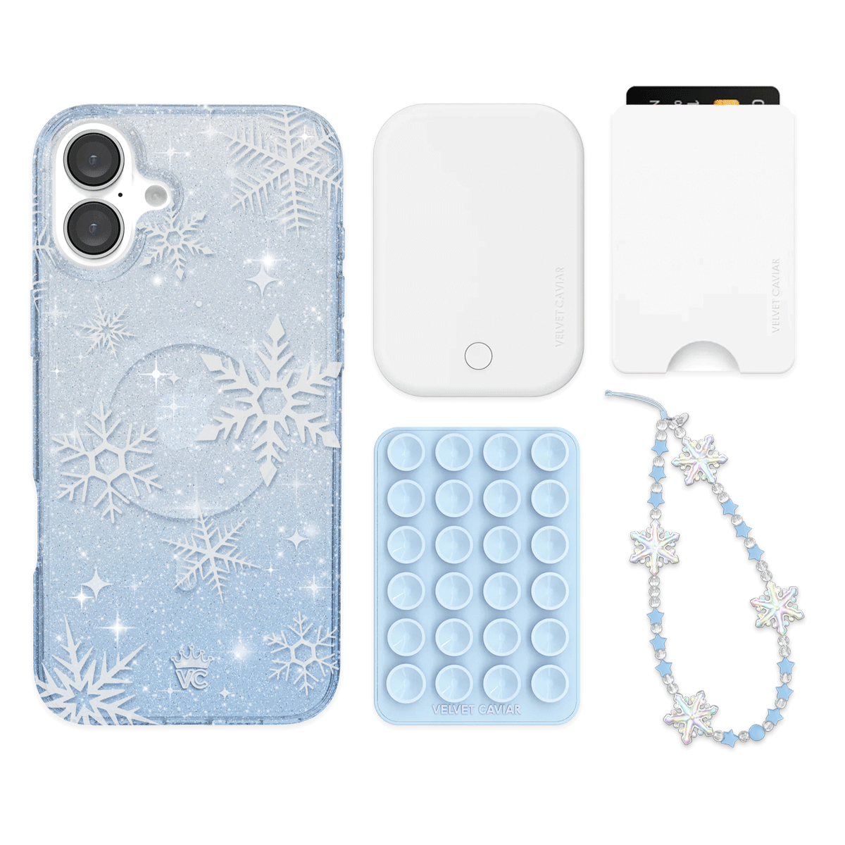 Snow Angel Glitter iPhone Case with Wallet - Stylish Protective Cover for iPhone 13/14/15 - Perfect for Everyday Use, Travel, and Gifts