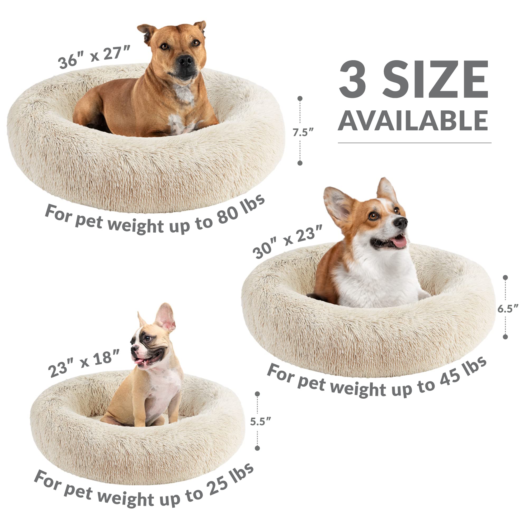 Orthopedic Dog Bed with Memory Foam - Soft Faux Fur Pet Couch for Indoor Cats & Dogs, Machine Washable - Perfect for Calming & Comfort
