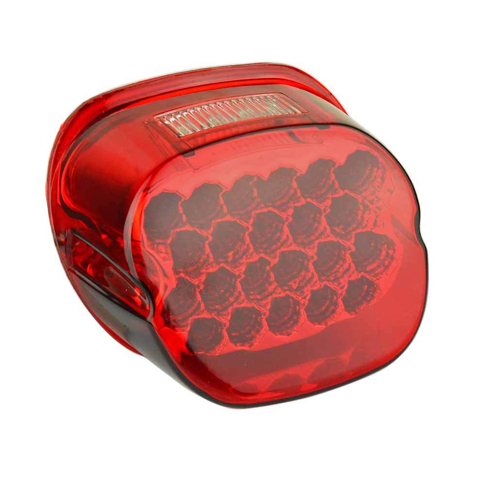 Harley Davidson LED Tail Light Brake Lamp - Red Lens for Squareback Models | High Visibility Rear Light for Night Riding & Safety