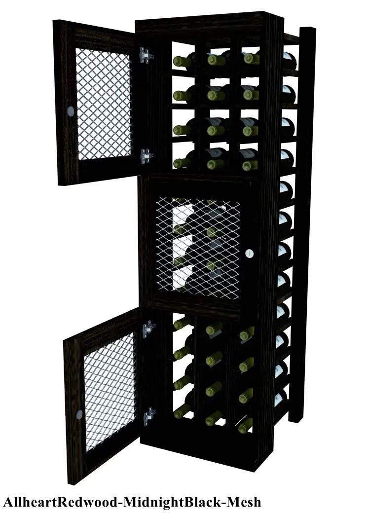 Vinostor Wine Lockers - 3 Locking Bins for Individual Bottles | 51 5/8 Inch Tall | Perfect for Home Cellars, Restaurants & Wine Collectors