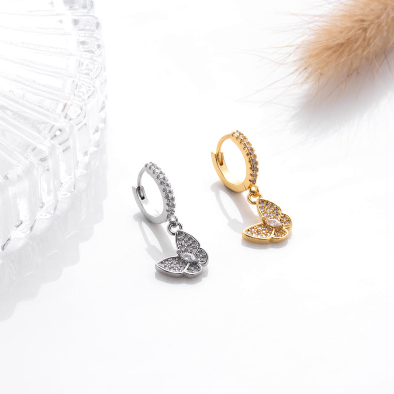 18K Gold Cartilage Huggie Hoop Earrings for Women - Sparkly Minimalist Earrings | HSPJ404 | Perfect for Everyday Wear, Parties & Gifts