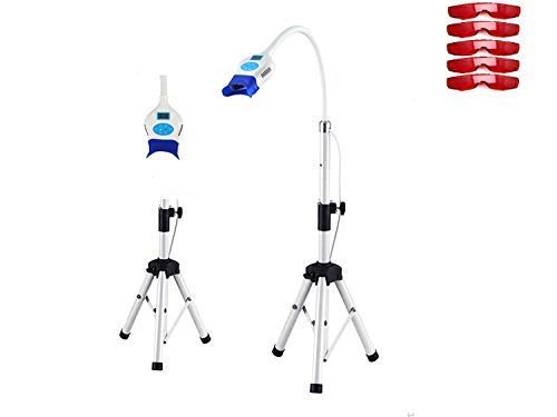 Professional Teeth Whitening Kit with Blue LED Light Accelerator & 2 Safety Goggles - Portable Floor Stand Whitening System for Home & Dental Office Use - Brighten Smile for Weddings, Photos & Special Occasions