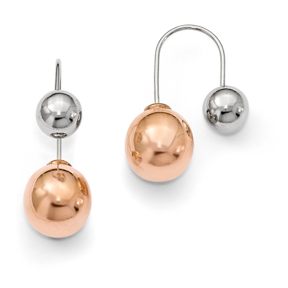 Italian Sterling Silver & Rose Gold Dangle Earrings for Women - Elegant Handmade Jewelry for Parties, Weddings & Special Occasions