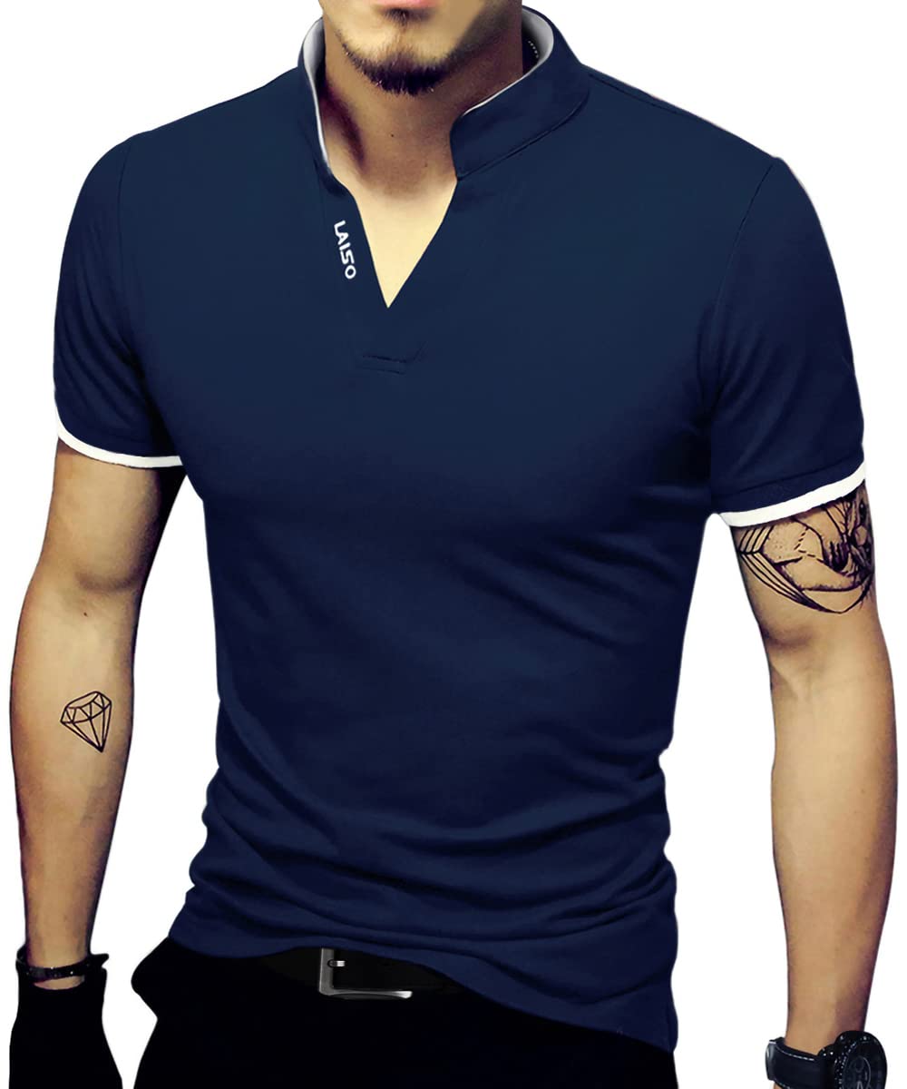 LOGEEYAR Men's Fashion Polo Henley Shirts - Slim Fit Short & Long Sleeve Casual Cotton T-Shirts for Men | Perfect for Office, Golf & Summer Outings