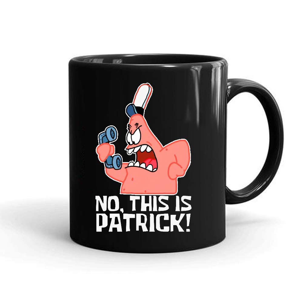 Spongebob Squarepants 'No This Is Patrick' Funny Quote White Ceramic Coffee Mug - Perfect for Office, Home Use & Gift Giving
