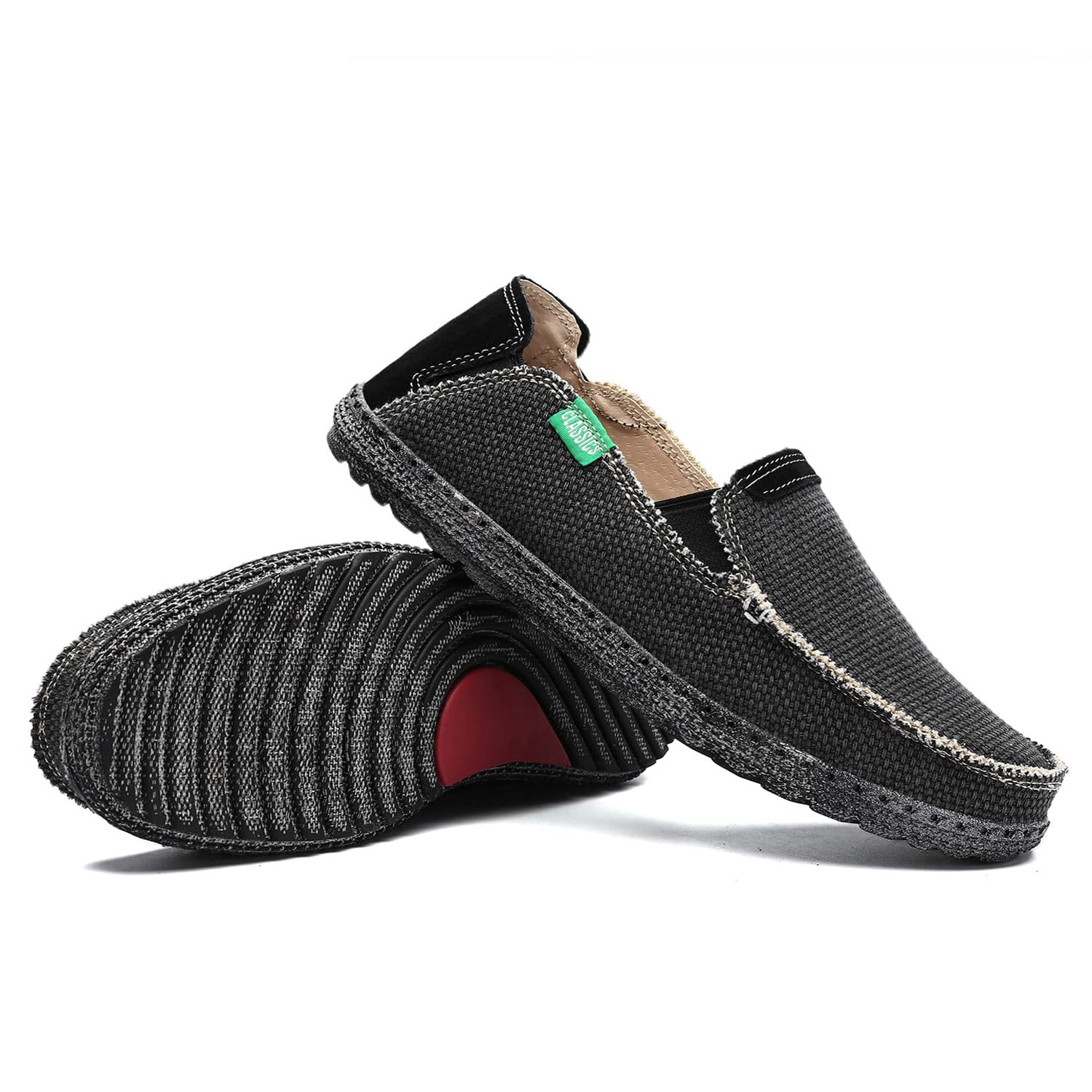JAMONWU Men's Slip-On Canvas Loafers - Breathable Comfortable Casual Boat Shoes for Men - Perfect for Summer, Beach, Travel & Everyday Wear