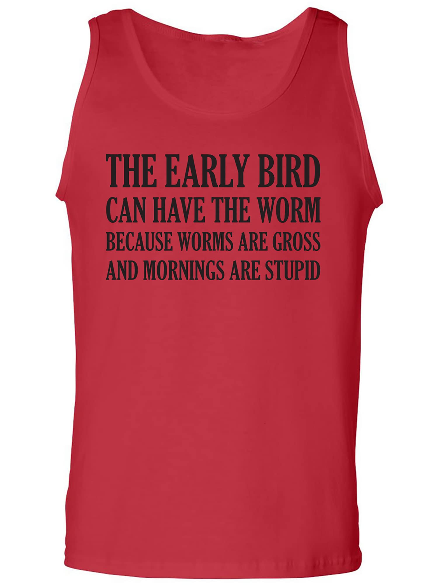 Funny The Early Bird Gets The Worm Saying Graphic Tank Top for Men & Women - Casual Summer Tee for Outdoor Activities, Gym, and Beach