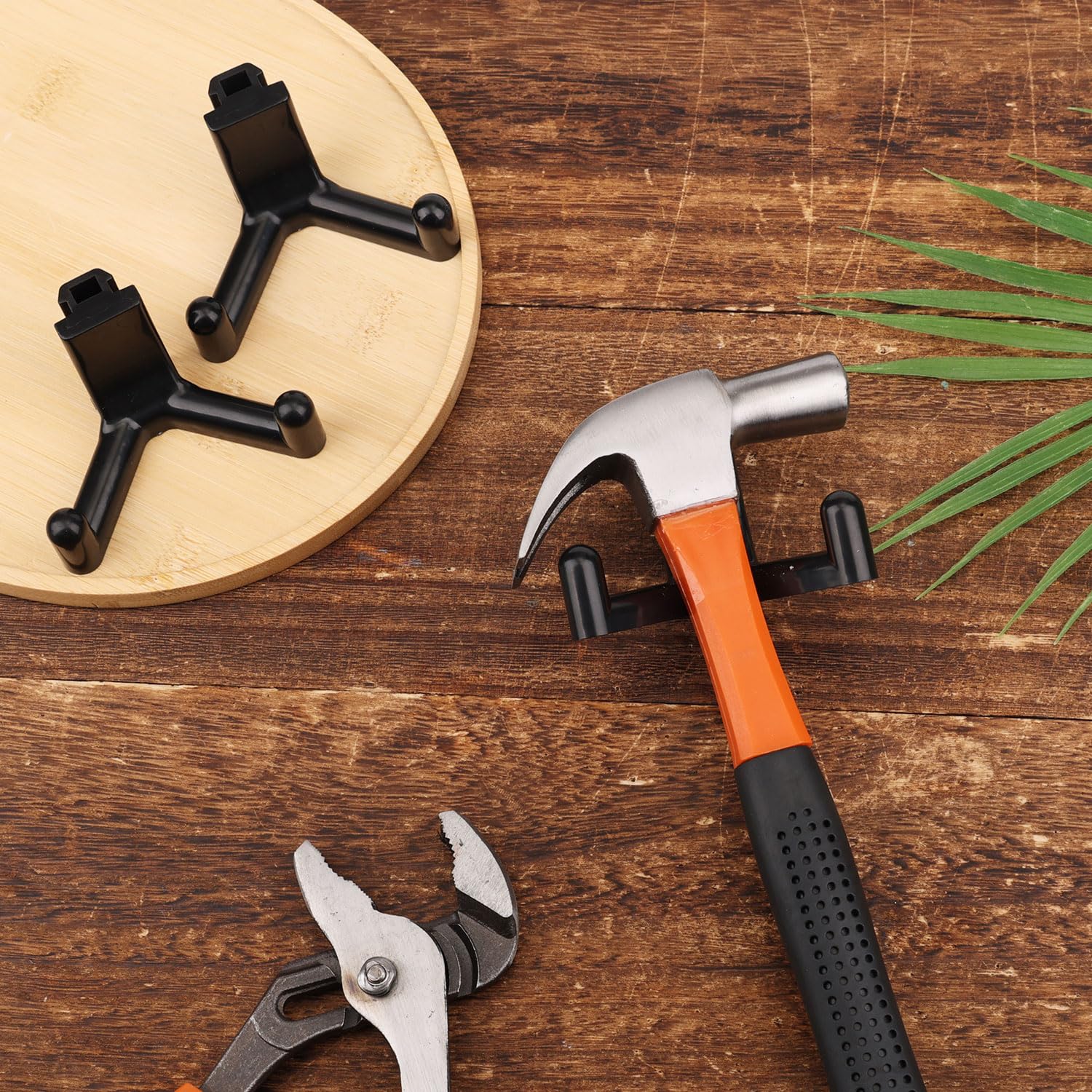 5-Pack Heavy Duty ABS Plastic Tool Hooks - Compatible with Lifetime Sheds, Garage & Garden Organization - Black Storage Hooks for Rakes, Shovels & Yard Tools - Perfect for Shed, Garage & Workshop Organization