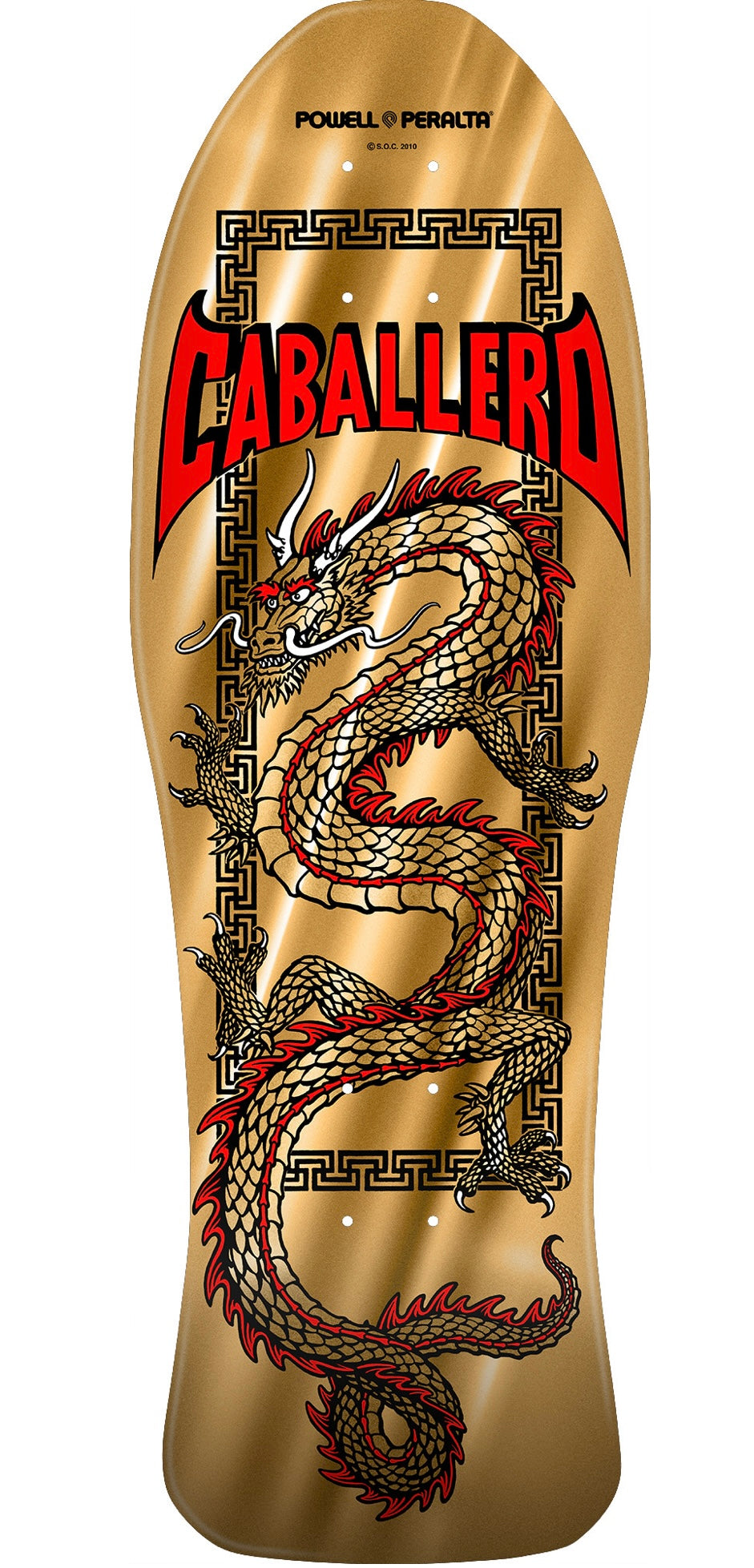 Powell Peralta Caballero Chinese Dragon Skateboard Deck - Gold Foil Graphic | Classic Street & Pool Skateboarding | Perfect for Collectors & Skaters