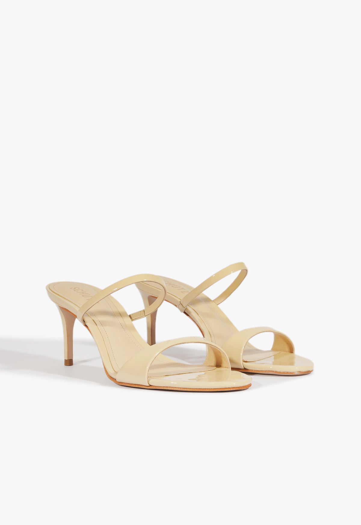 Jessica Women's Mid Mule Patent Leather Sandals - Comfortable Slip-On Heeled Shoes for Casual Wear, Office & Summer Outfits