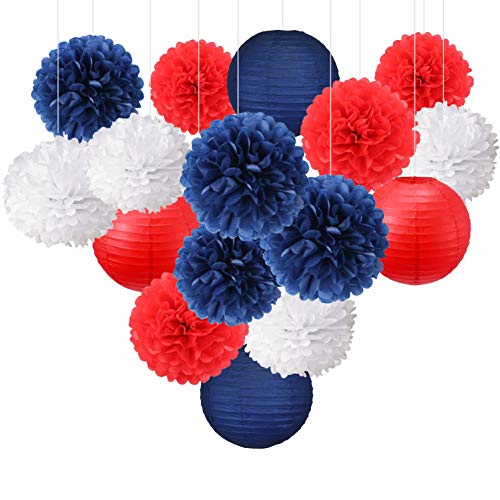 White-red-navy Blue