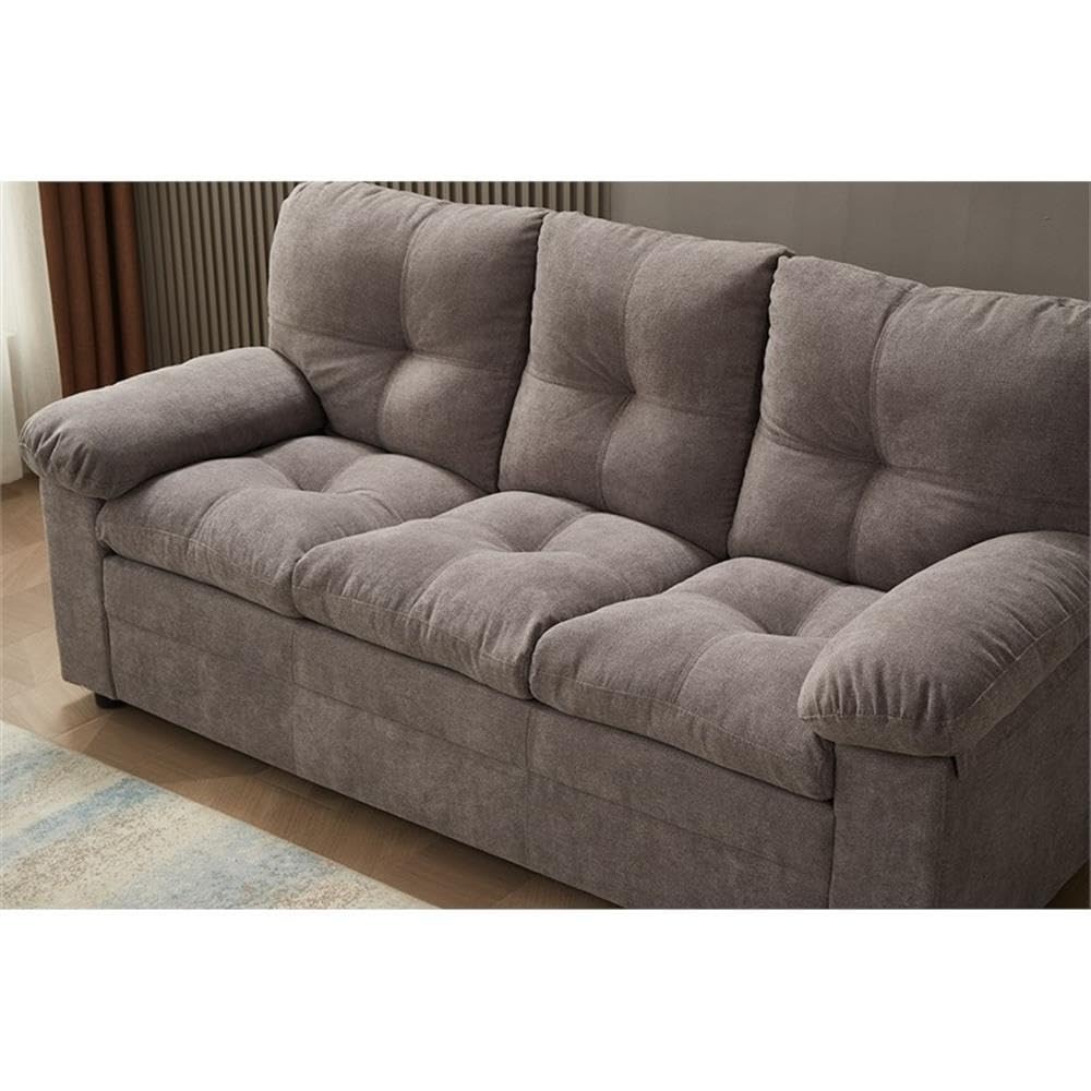 Plaencia Light Gray Linen Sofa - Modern Living Room Couch for Small Spaces & Cozy Home Decor | Perfect for Apartments, Family Rooms & Relaxing