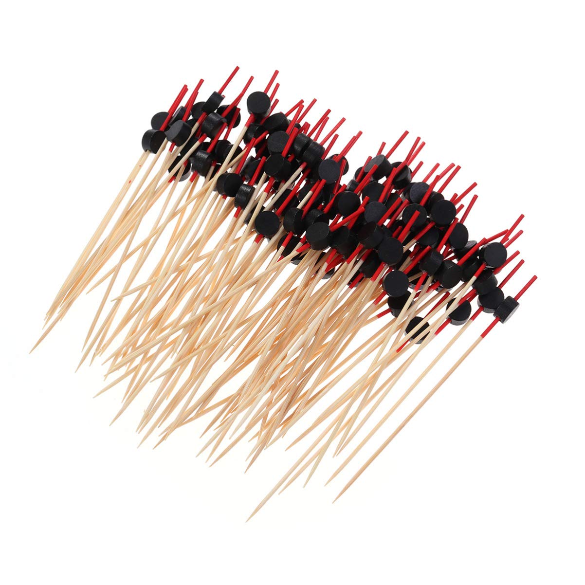 Premium Wooden Appetizer Picks - 100pcs Food Sticks for Fruit, Cheese, Cocktails & Party Platters | Reusable & Eco-Friendly Wooden Skewers for Entertaining, BBQ, Wedding, and Catering Events