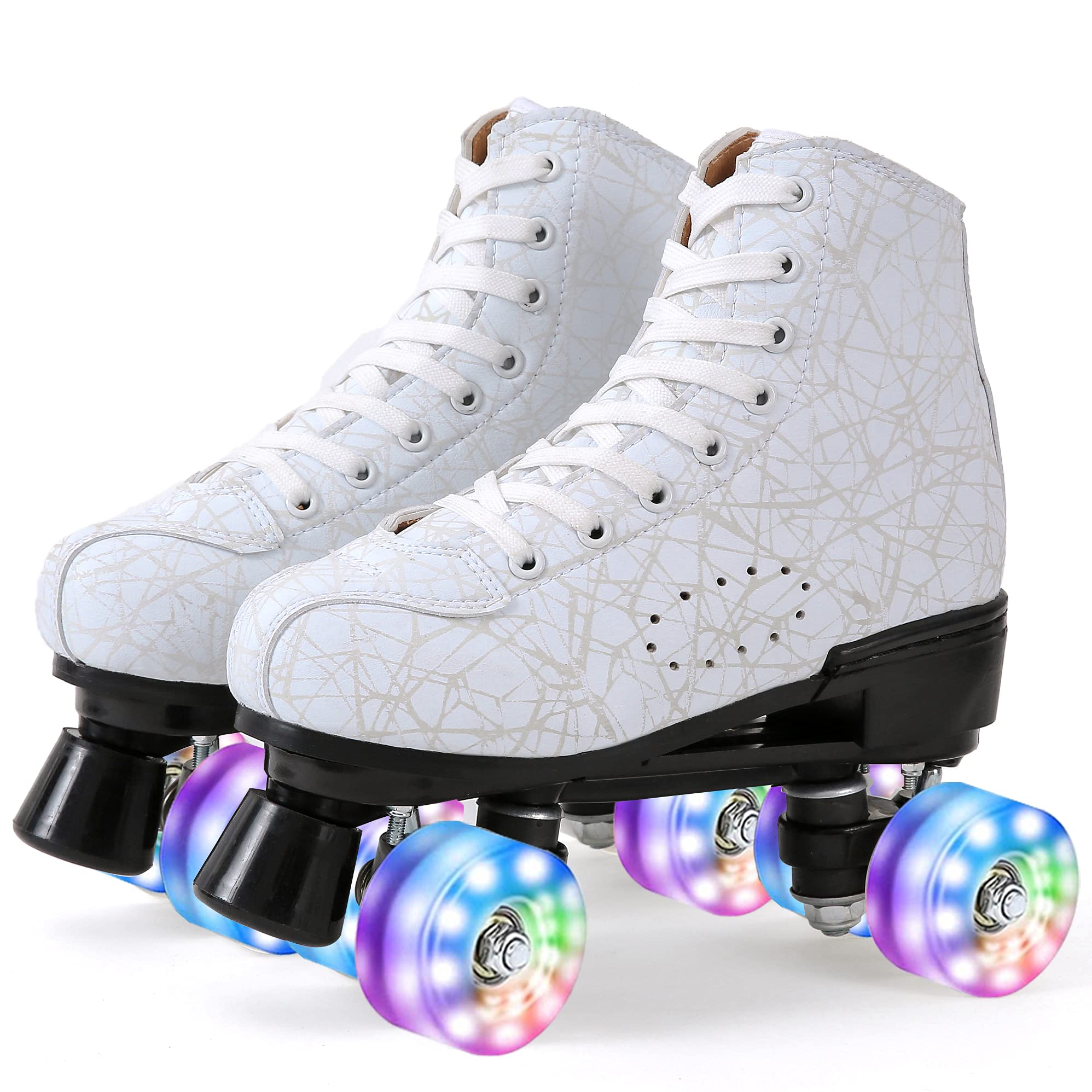 Women's Light Up Quad Roller Skates for Beginners - Indoor & Outdoor Roller Shoes for Girls | Perfect for Rink, Park, Fitness & Casual Skating