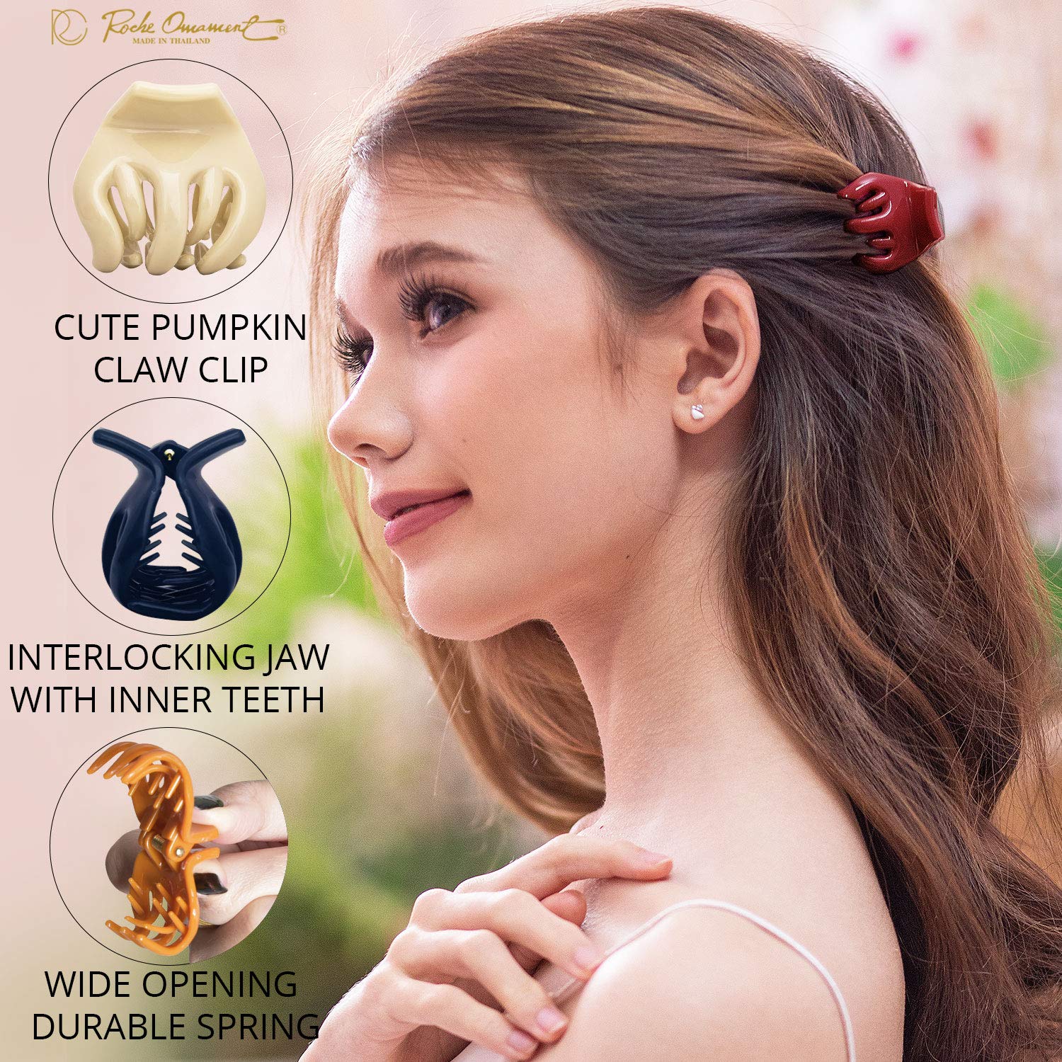 12 Pcs Women's Octopus Claws Hair Clips - Strong Hold No Slip Interlocking Teeth French Clutcher for Pumpkin Braids, Ponytails & Classic Hairstyles | Fashion Hair Accessories in Small Multicolor