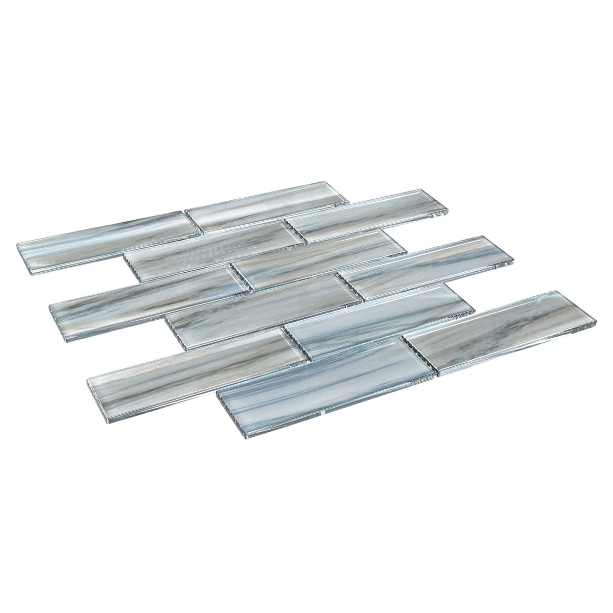 12 x 12 Inch Blue Glossy Mosaic Tile - Perfect for Bathroom Backsplash, Kitchen Wall, and Pool Decor