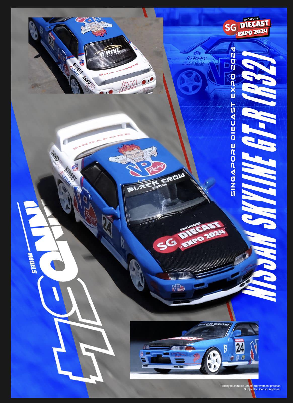 INNO64 1:64 Scale Nissan Skyline GT-R R32 Diecast Model Car - Singapore Expo 2024 Limited Special Edition (Collector's Item, One Per Customer) - Perfect for Display, Car Enthusiast Gifts & Diecast Collections