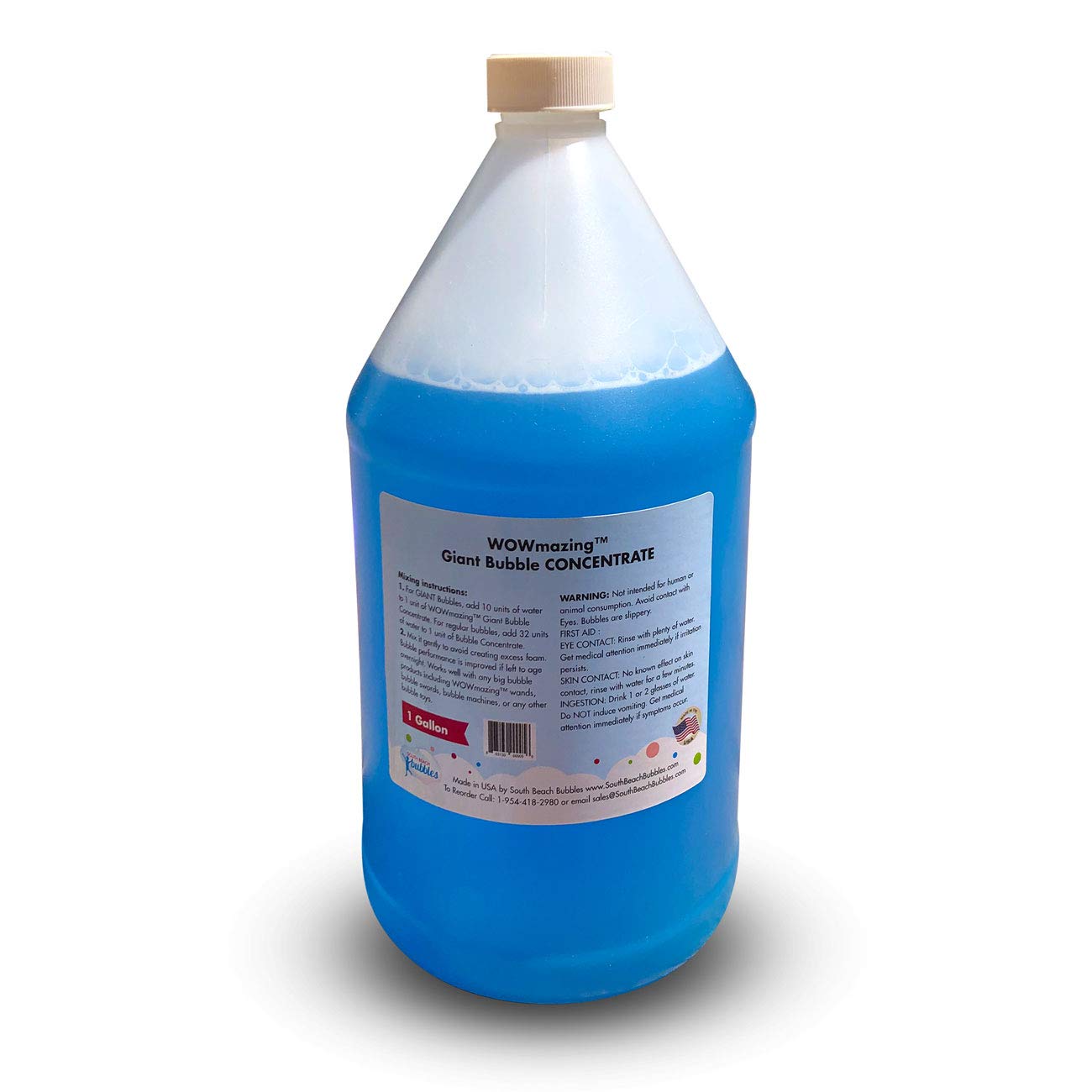 WOWMAZING Big Bubble Concentrate Solution - Makes Up to 33 Gallons of Giant Bubbles (Just Add Water) - Premium Bubble Liquid for Kids & Outdoor Play - Made in USA - Perfect for Birthday Parties, Backyard Fun & Summer Activities