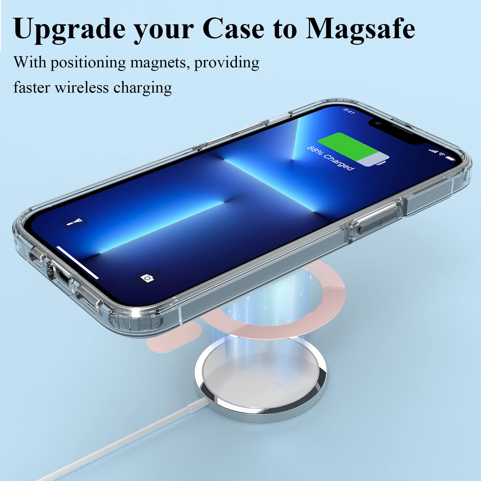 Universal MagSafe Ring (2-Pack) - Magnetic Sticker Adapter Compatible with iPhone 16/15/14/13/12/11 Pro Max/Mini & Galaxy S25/S24/S23 - Pink | Wireless Charging Accessory for Magsafe Cases & Phones | Perfect for Home, Office & Travel Use