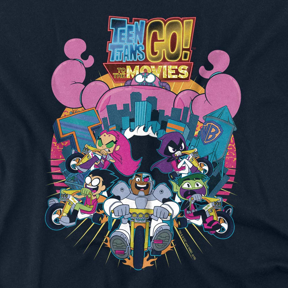 Teen Titans Go to The Movies Burst Through Graphic Women's T-Shirt | Superhero Cartoon Fan Apparel | Perfect for Cosplay, Comic Con & Casual Wear