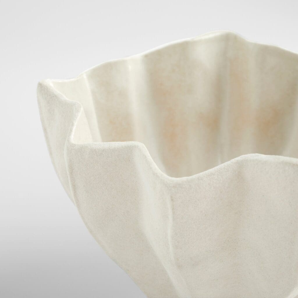Cyan Design 11479 Chloris Bowl - Large White Ceramic Decorative Bowl for Home Decor, Centerpiece, Fruit Display, and Table Setting