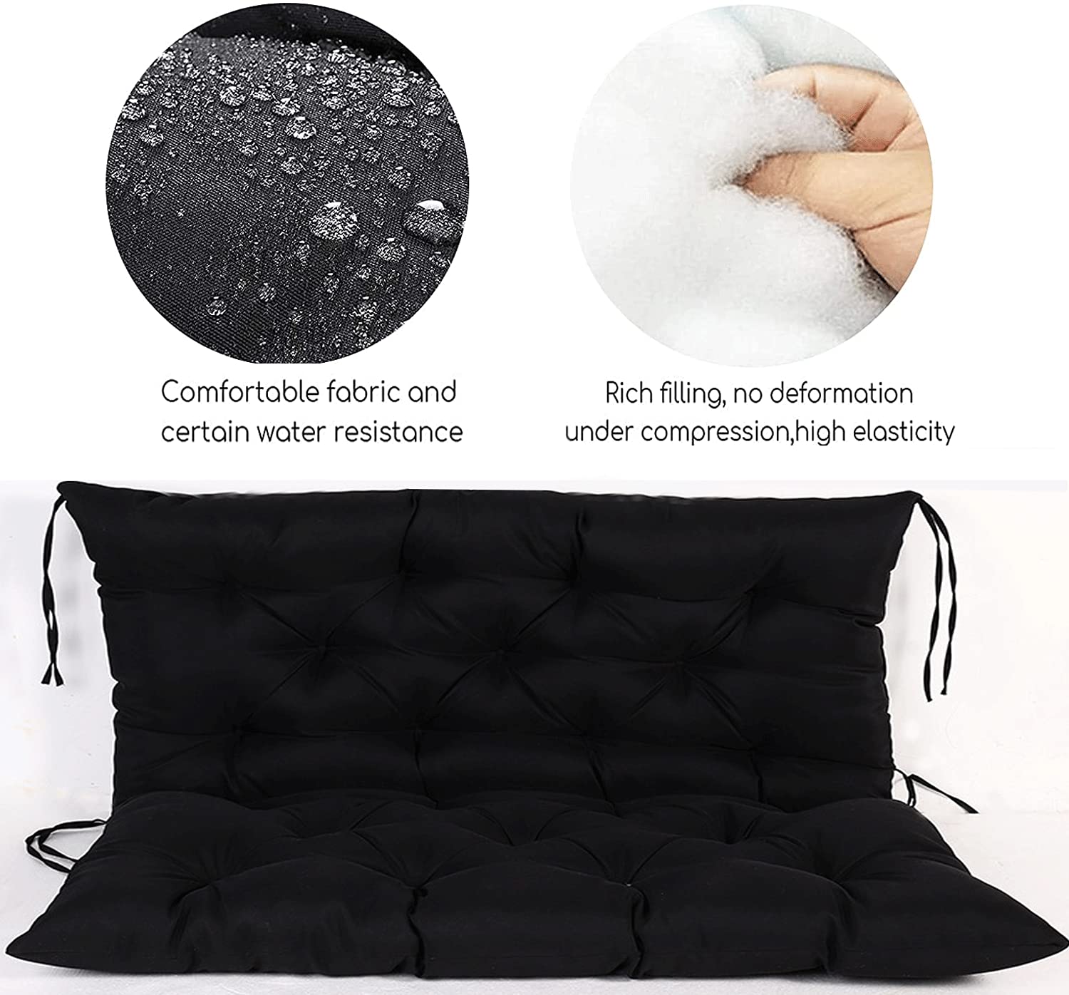 **Premium 2-3 Seater Swing Replacement Seat Cushion – Waterproof, Washable & Non-Slip – Indoor/Outdoor Garden Bench Cushion with Backrest – Perfect for Patio, Deck, Porch & Poolside Relaxation**