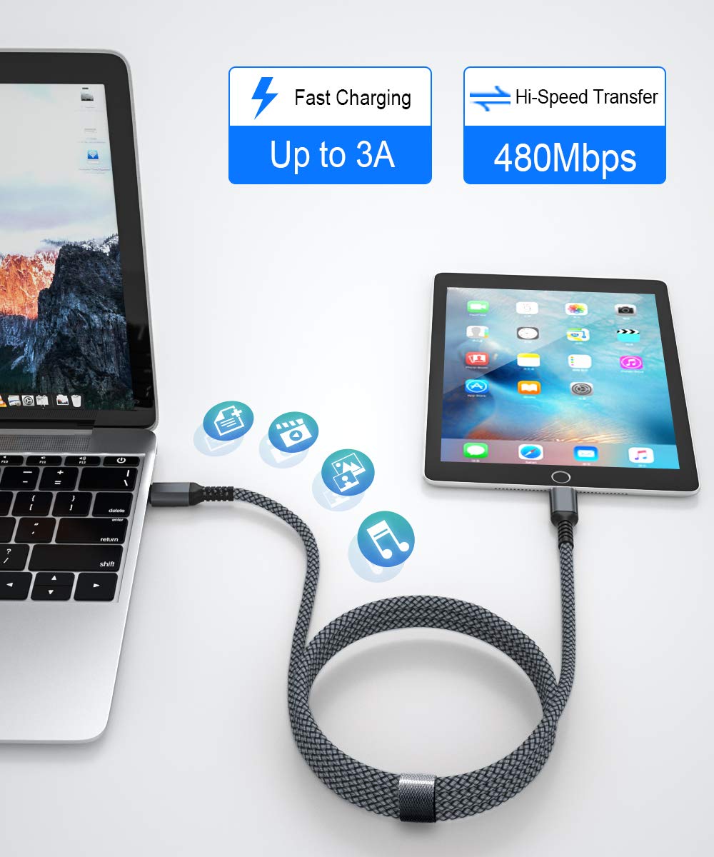 Basesailor 10FT USB C to Lightning Cable with USB A Adapter - Fast Charging Power Cord for iPhone 14 13 12 11 Pro Max XS XR 8 7 6 Plus 5 SE & iPad 9th/8th Gen - Perfect for Car Charging, Home & Office Use