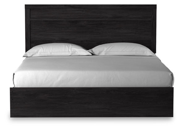 Belachime King Size Panel Bed Frame with 2 Nightstands - Modern Wooden Bedroom Set for Master Bedroom & Guest Room