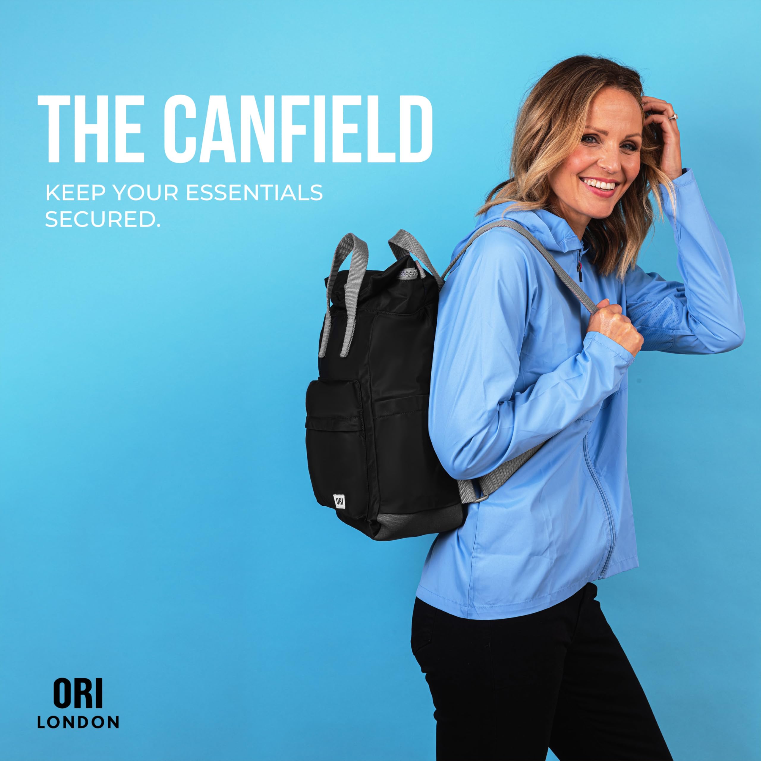 ORI LONDON Travel Backpack - Waterproof Nylon Rolltop Laptop Backpack for Men & Women - 15.6 Inch Laptop Compartment - Perfect for Work, Commute & Outdoor Adventures - The Canfield, Burnt Blue