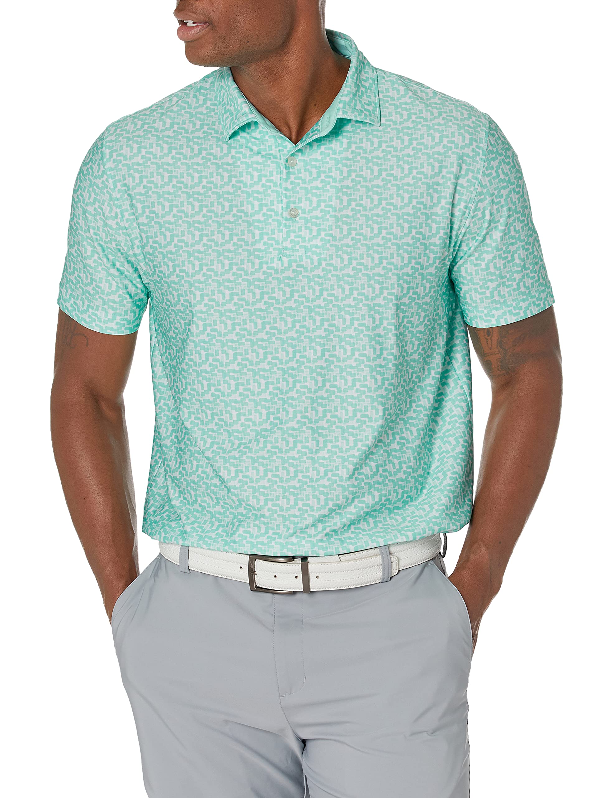 Hickey Freeman Men's Ice Cube Golf Polo Shirt - Breathable Moisture-Wicking Performance Polo for Golf, Business Casual & Outdoor Activities
