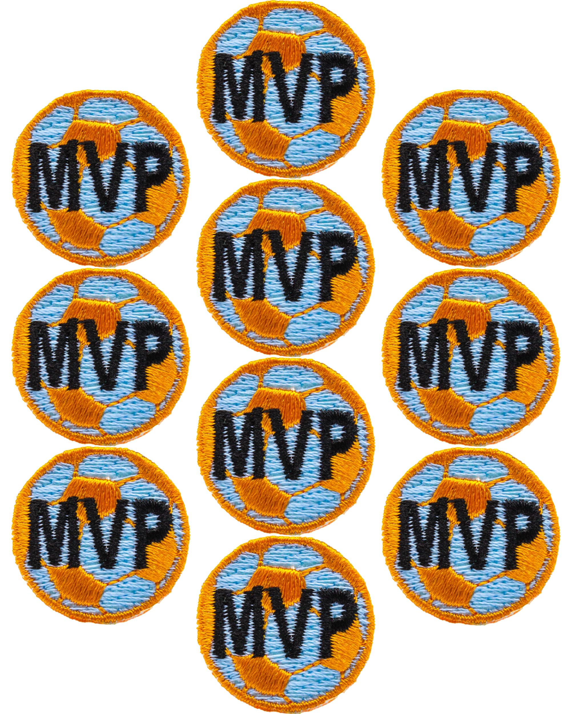 1 Inch Embroidered MVP Iron-On Soccer Award Patches - Custom Sports Recognition Badges for Jerseys, Trophies & Team Apparel