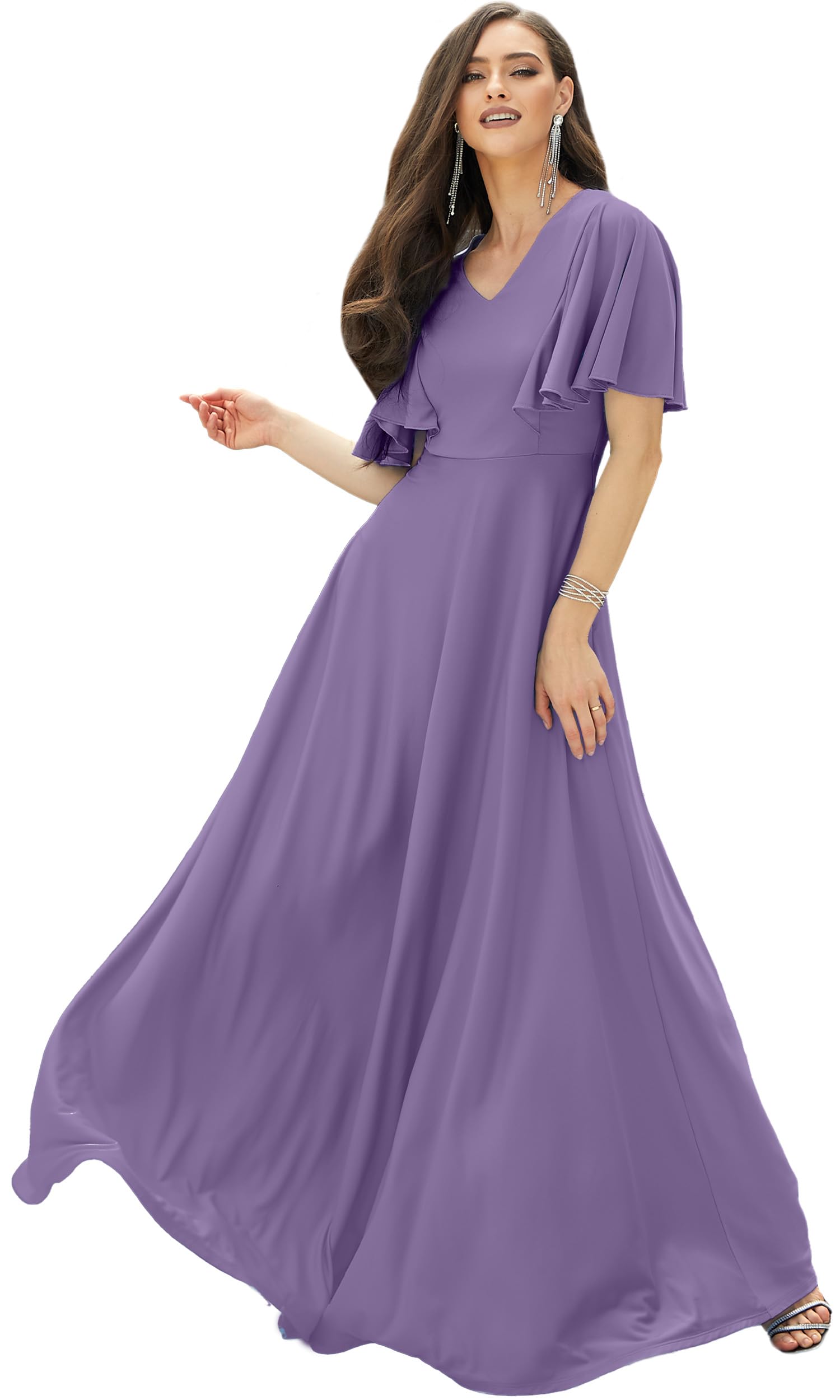 Elegant Long Bridesmaid Dress for Women - Modest Evening Maxi Dress for Cocktail Parties, Weddings & Formal Events