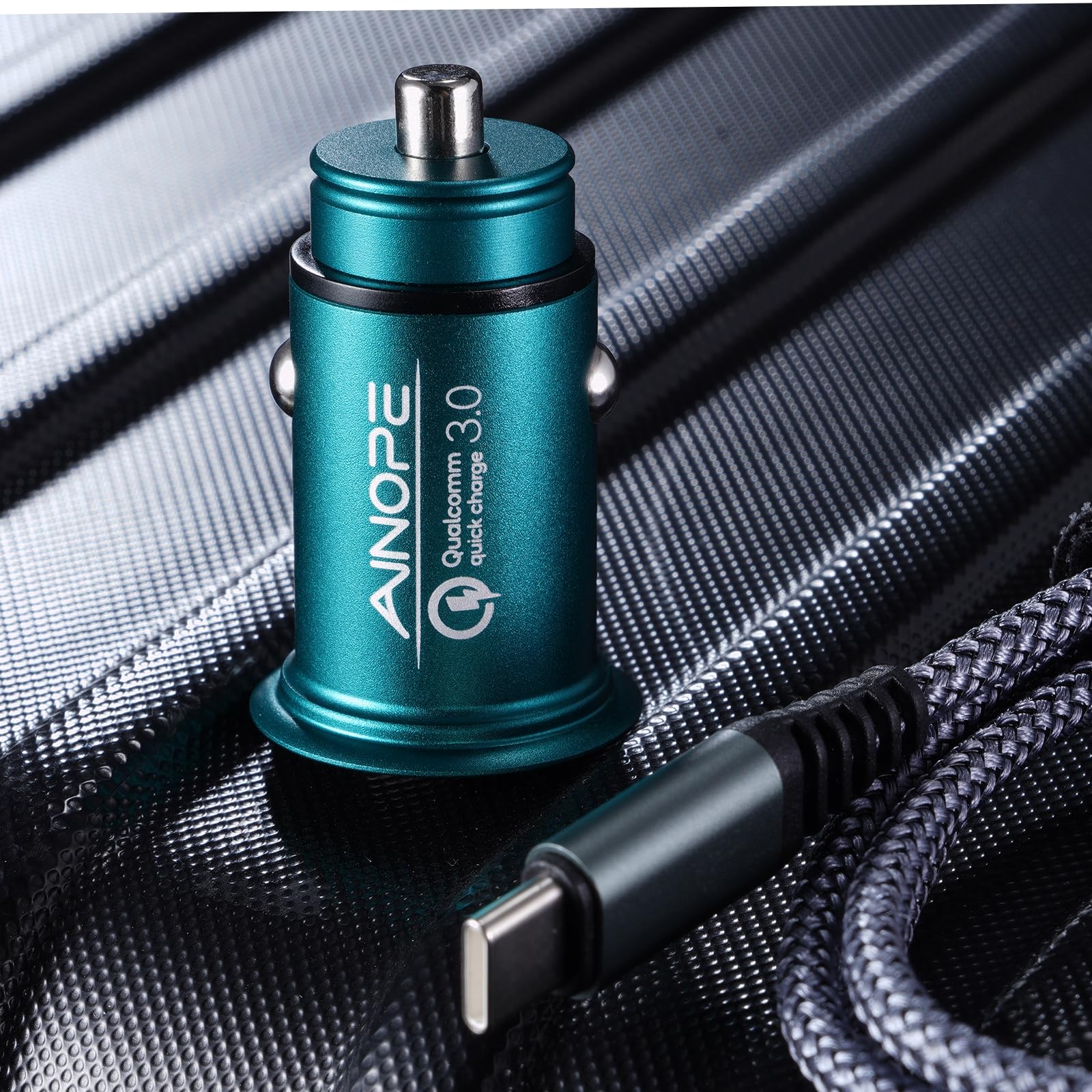 AINOPE 67.5W Fast Car Charger with Dual USB-C Ports - QC3.0 Quick Charge for iPhone 16/15, Samsung Galaxy & Android - Compact Cigarette Lighter Adapter (Green) - Perfect for Road Trips & Daily Commutes