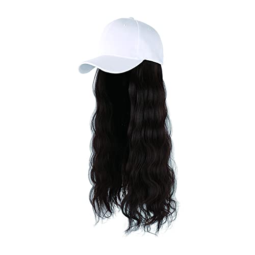 white hat+darkbrown hair