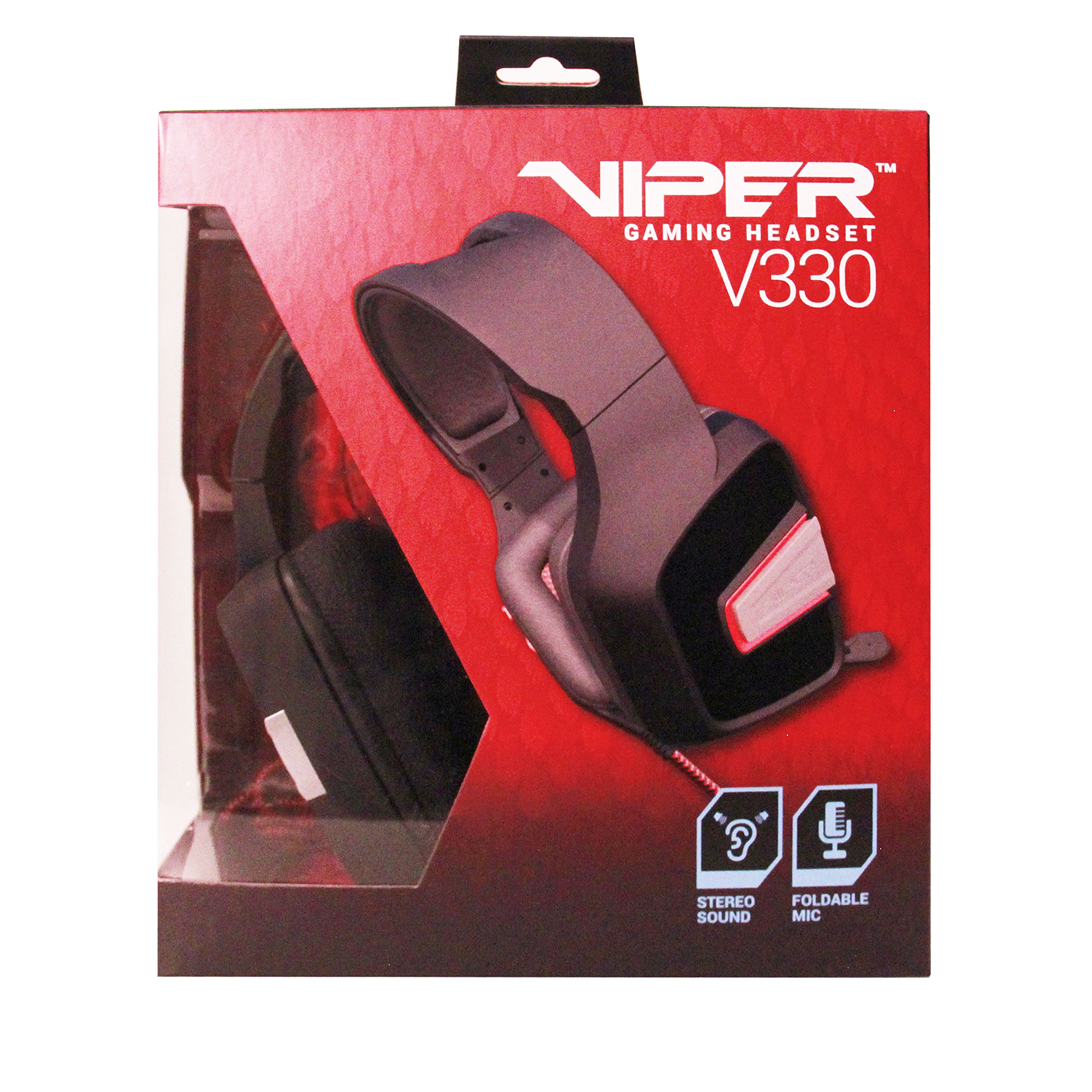 Patriot Viper V330 Gaming Headset for PC - Over Ear Noise Cancelling Headphones with Foldable Microphone - Perfect for Gaming, Streaming & Online Meetings