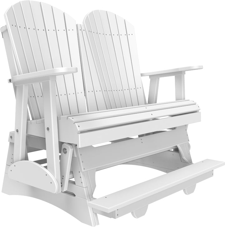 LuxCraft 4-Foot Adirondack Balcony Glider Chair - Outdoor Patio Furniture for Relaxing on Porch, Deck, Garden or Backyard