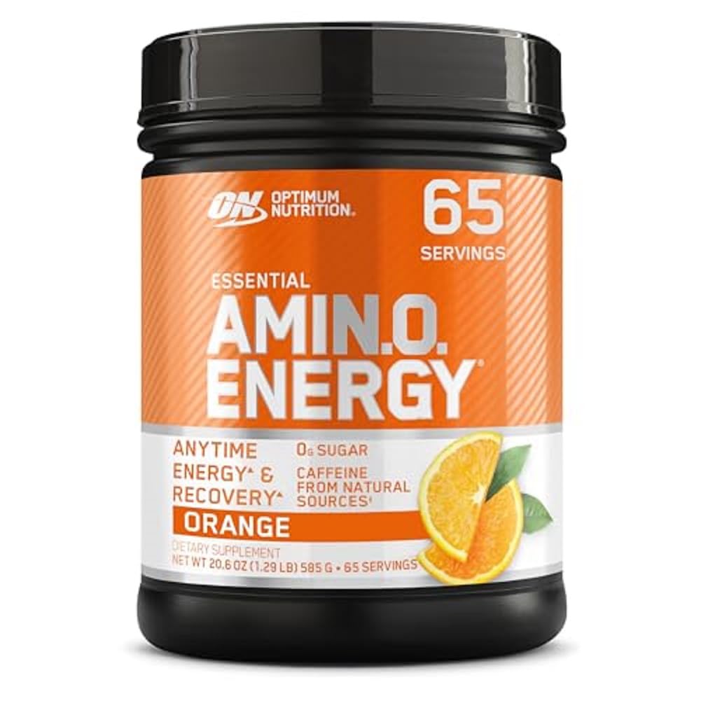 Optimum Nutrition Amino Energy Pre Workout Powder - Green Tea & Green Coffee Extract, BCAA, Keto Friendly, 65 Servings (Orange Cooler) - Boost Energy & Endurance for Gym, Running & Fitness Training