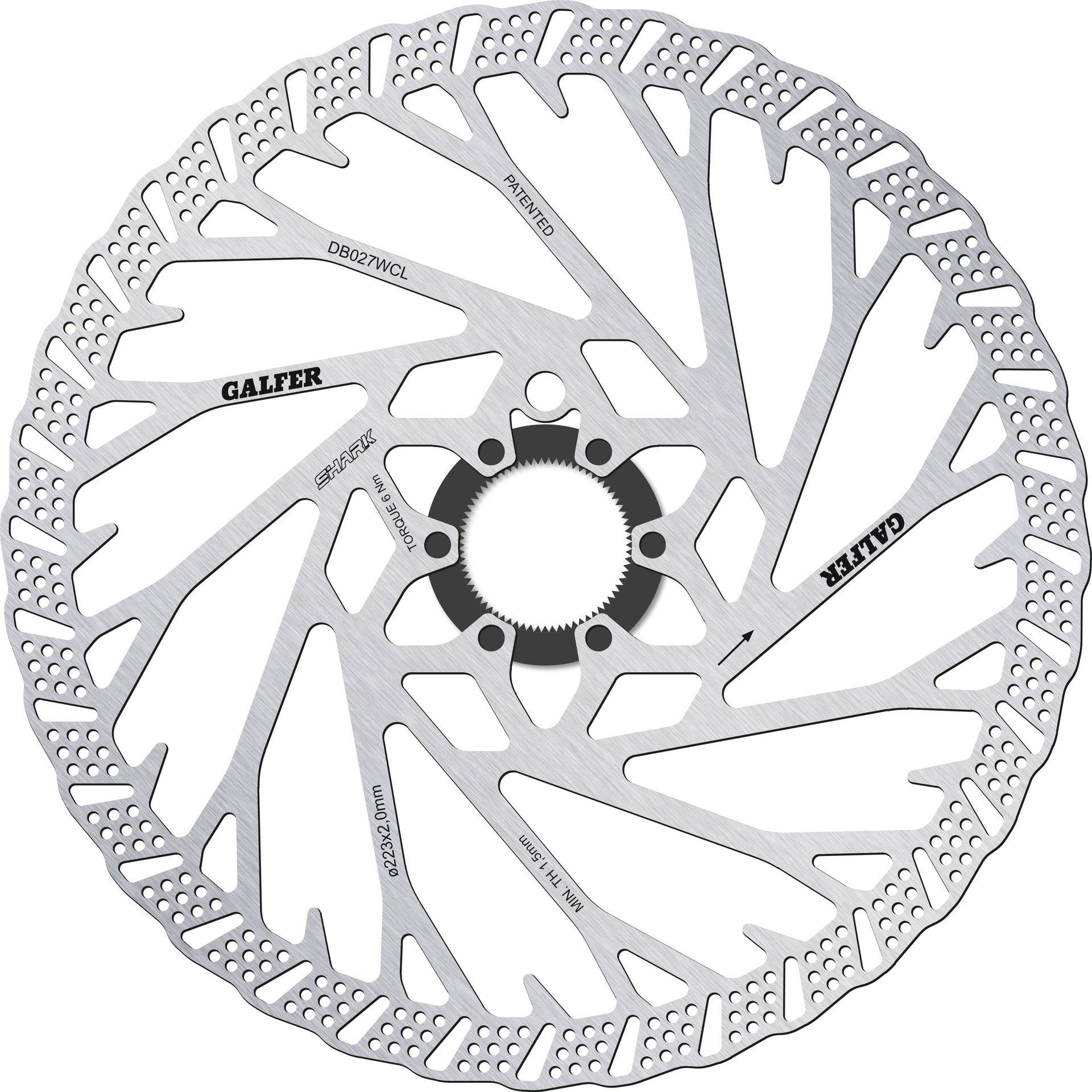 Galfer Disc Shark Center Lock Brake Rotor - High Performance Motorcycle & ATV Brake Disc for Enhanced Safety and Control | Ideal for Racing, Off-Roading & Street Riding