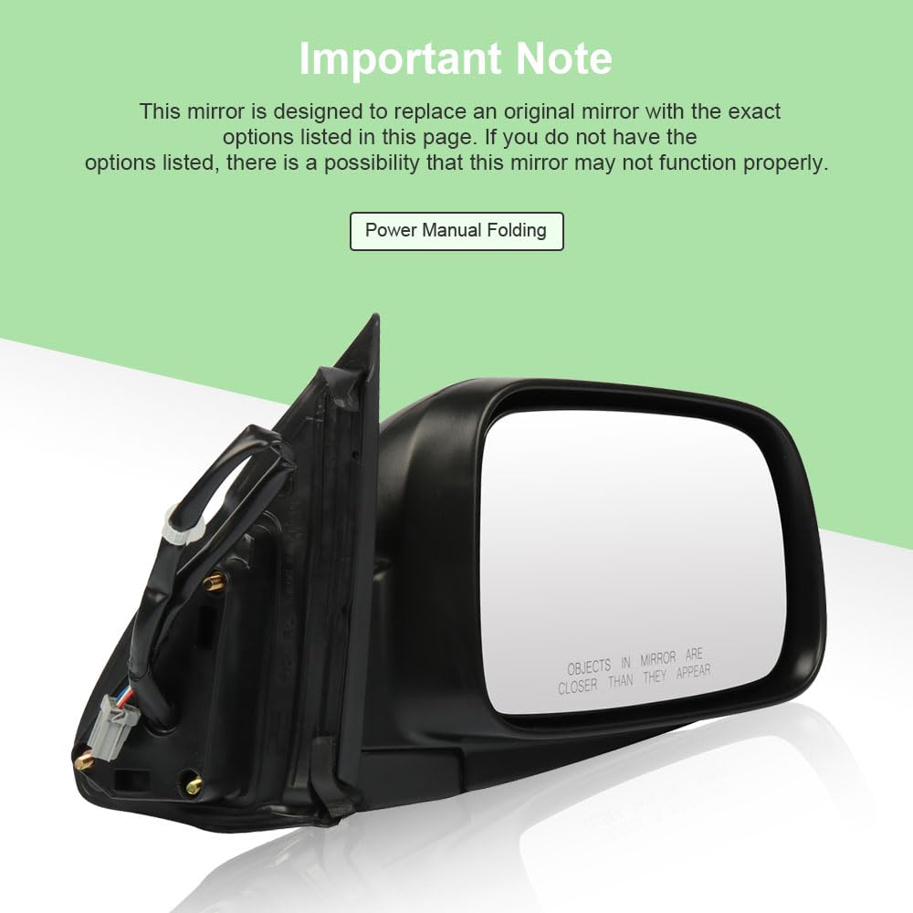 SCITOO Passenger Side View Mirror Replacement for 2002-2006 Honda CR-V - Right Power Folding Exterior Mirror (Part #HO1321215) - Perfect for Parking Assistance & Blind Spot Visibility