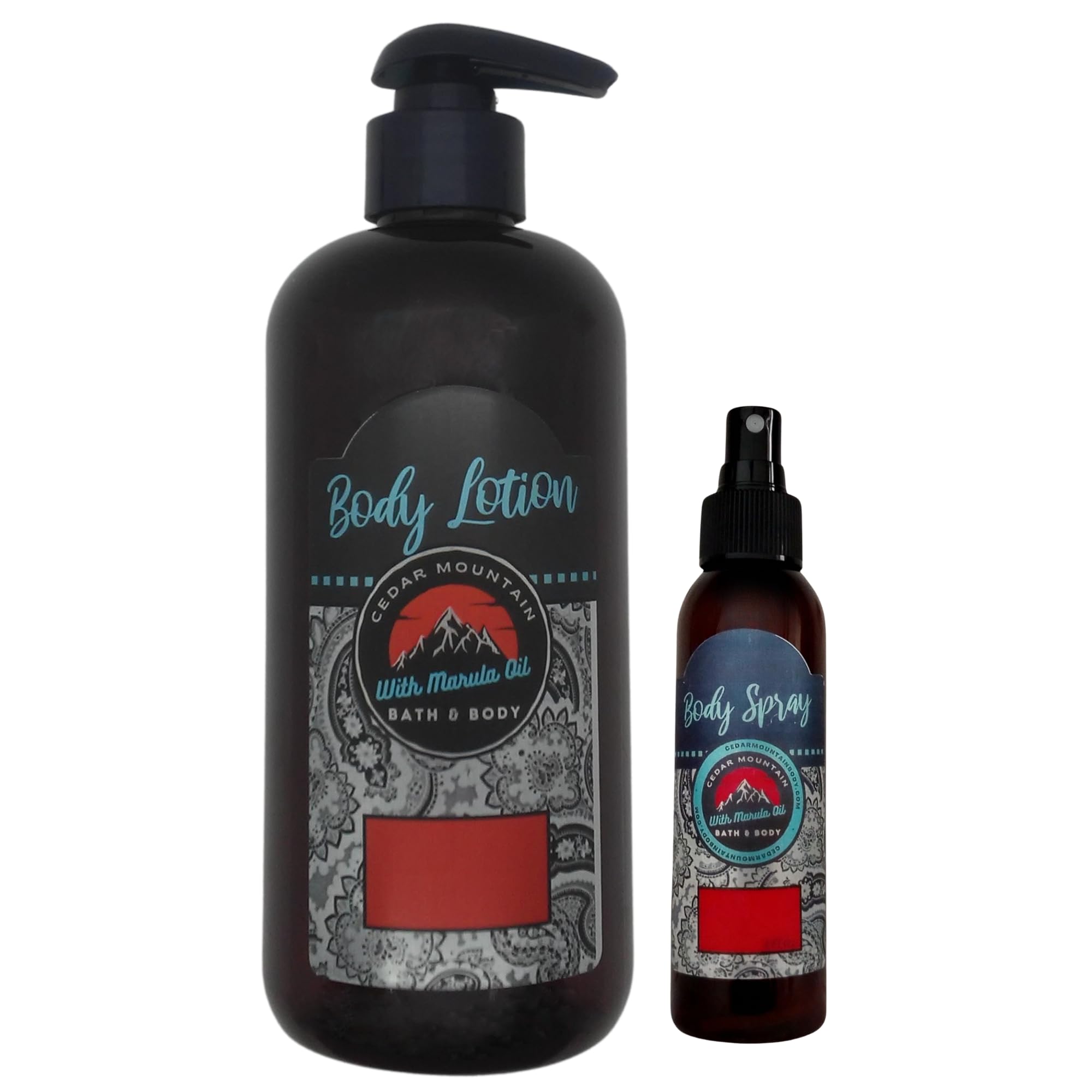 Cedar Mountain All Spice Scented Body Lotion & Body Spray Gift Set with Marula Oil - 8 Oz | Moisturizing & Hydrating for Dry Skin | Perfect for Daily Use, Spa Days & Self-Care Routines