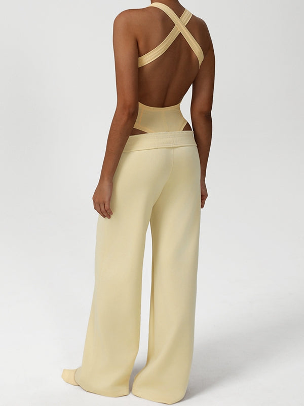 ZASUWA Women's V-Neck Cross Back Bodysuit - Sexy Lingerie for Date Night & Special Occasions