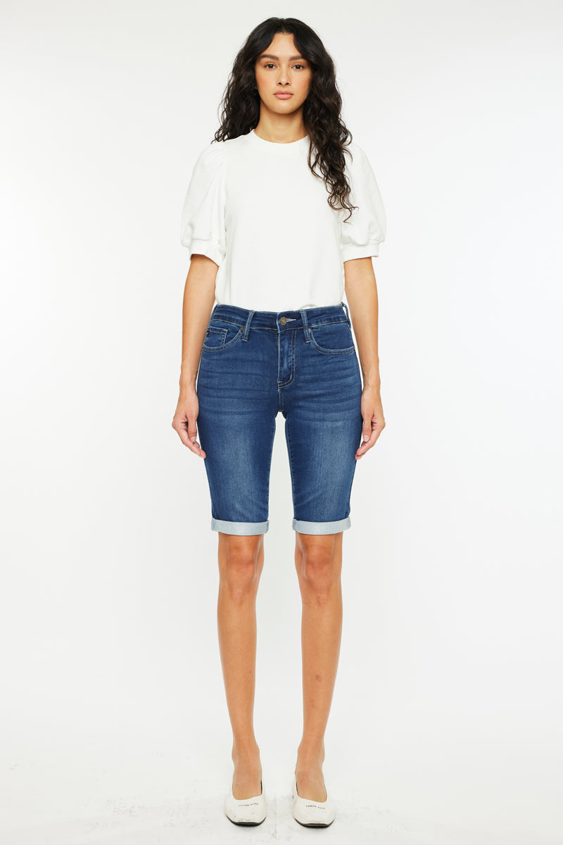 Blanco Essentials Mid Rise Bermuda Shorts for Women - Comfortable Casual Summer Shorts for Outdoor, Travel & Lounge Wear