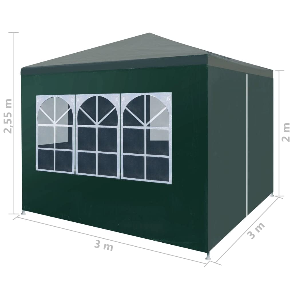 CHARMMA 10x10 Heavy Duty Party Tent - Large Outdoor Pop Up Canopy for Weddings, Backyard Events & Fiestas | Waterproof Green Shelter for Camping, Picnics & Outdoor Gatherings