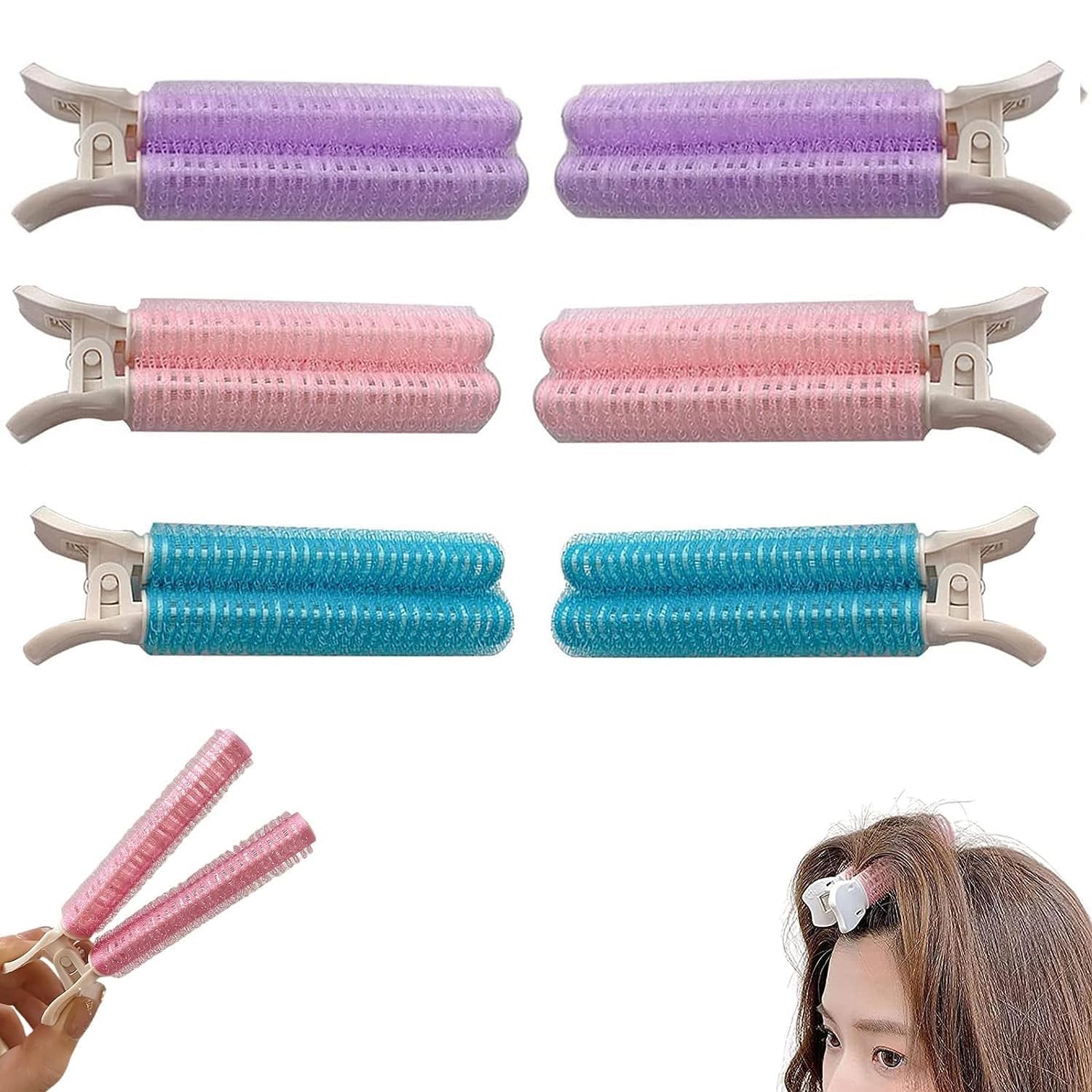 6PCS Volumizing Hair Clips for Women - Root Lift Clips for Fluffy & Thick Hair - Instant Volume Boosters in Purple, Pink & Blue - Perfect for Styling, Parties & Everyday Use