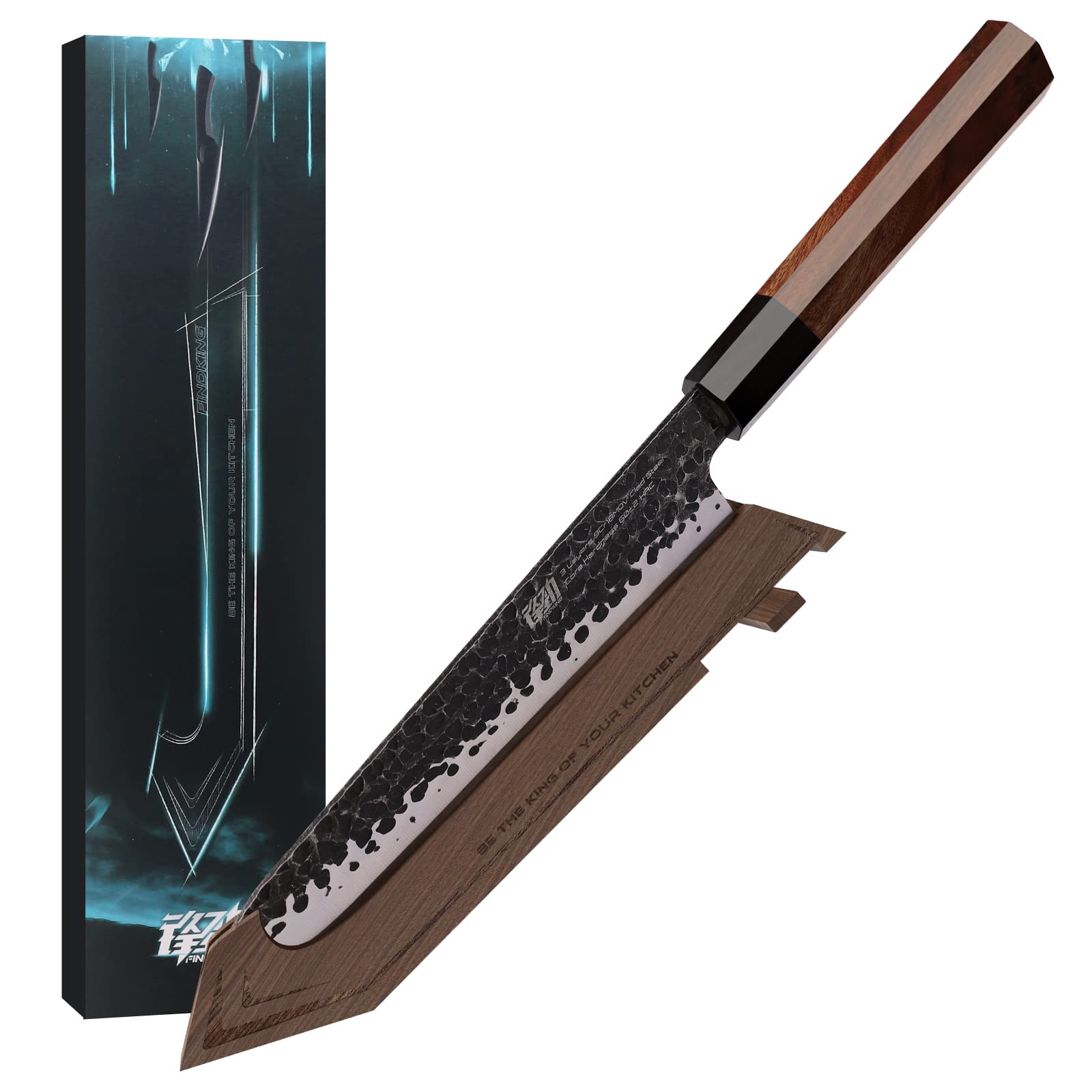 FINDKING Walnut Knife Edge Guard - Magnetic Knife Sheath for 8