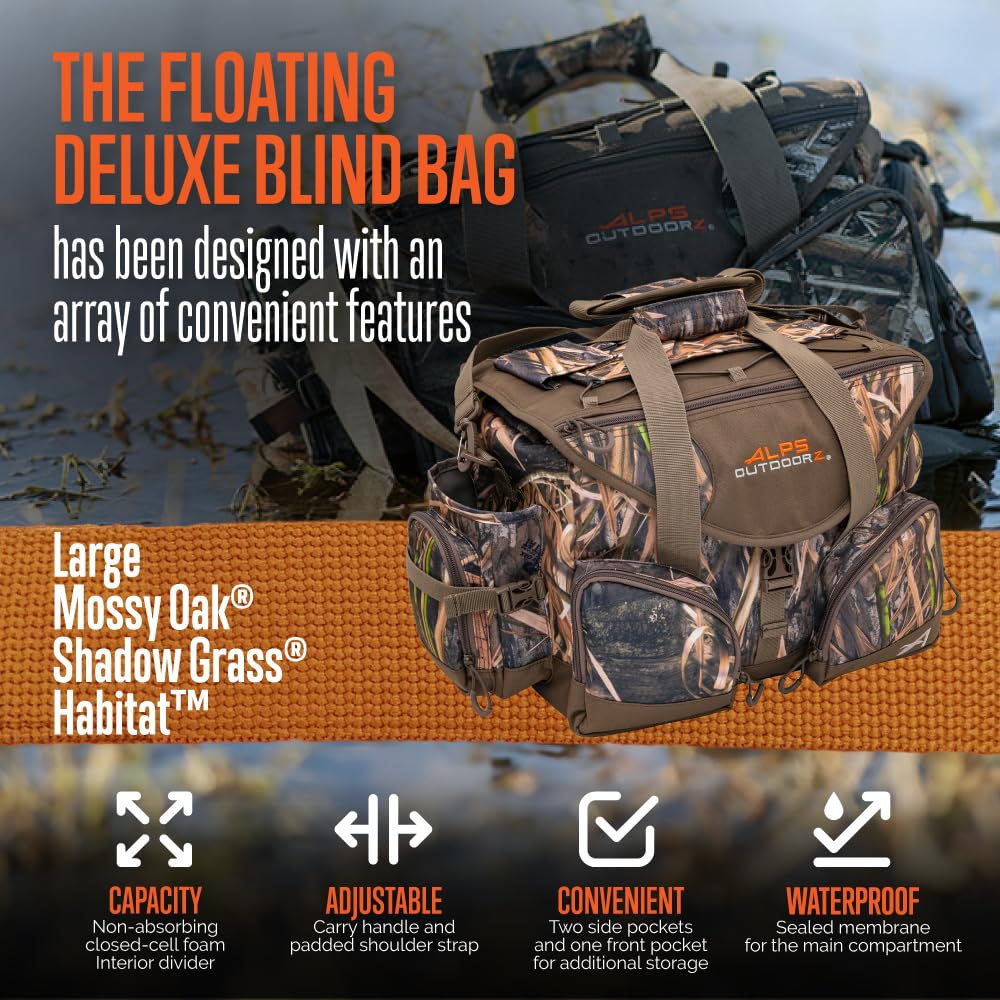 ALPS OutdoorZ Deluxe Floating Blind Bag - Waterproof Hunting Duffel Bag with Removable Dividers, Thermos Sleeve & Padded Shoulder Strap - Perfect for Duck Hunting, Waterfowl Hunting & Outdoor Adventures