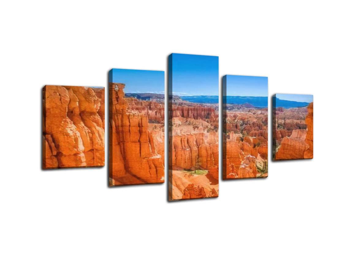 5 Panels Wall Art Modern Decor - Bryce Canyon National Park Utah USA Stretched Framed Canvas Paintings for Living Room, Bedroom & Office - Nature Landscape Wall Decor for Home & Office Interior Design