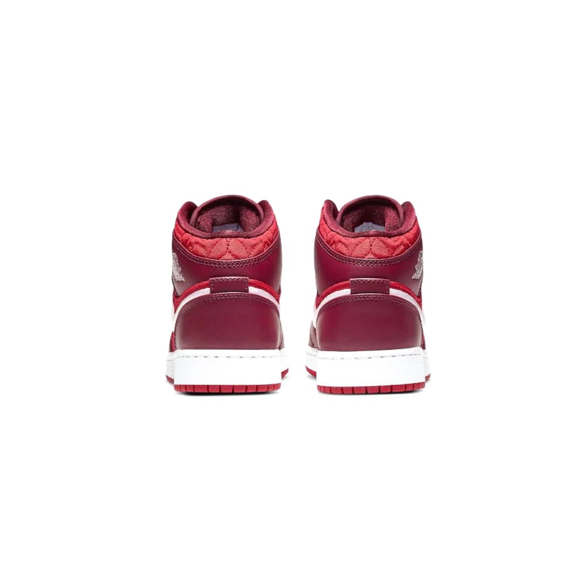 Air Jordan 1 Mid 'Red Quilt' GS Basketball Shoes for Girls - Stylish Sneakers for School, Sports & Casual Wear