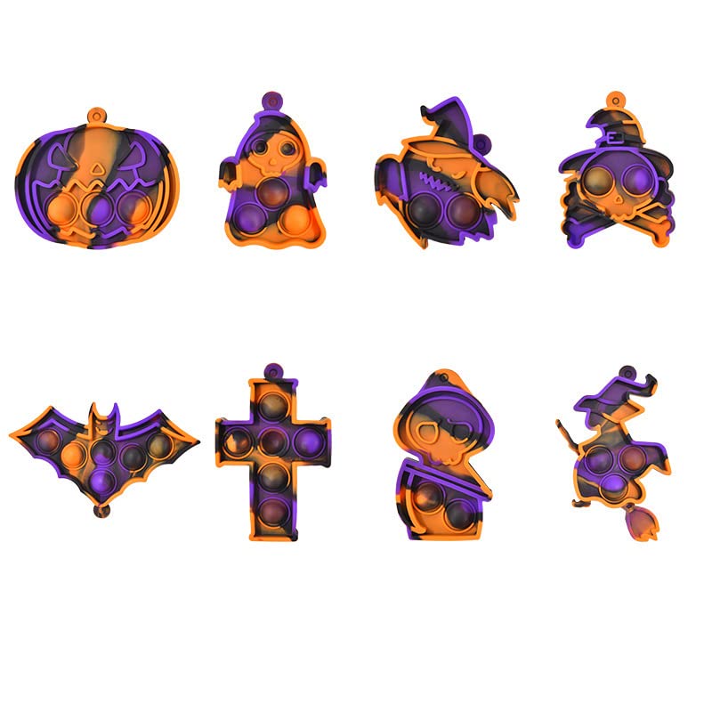 Halloween Pop It Fidget Toys - Stress Relief Sensory Toys for Kids, Boys & Girls - Silicone Bubble Popper Push Game - Perfect for Halloween Parties, Classroom Rewards & Anxiety Relief
